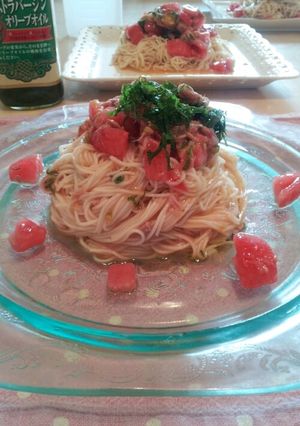 そうめんdeツナとトマトの冷製パスタ-レシピのメイン写真