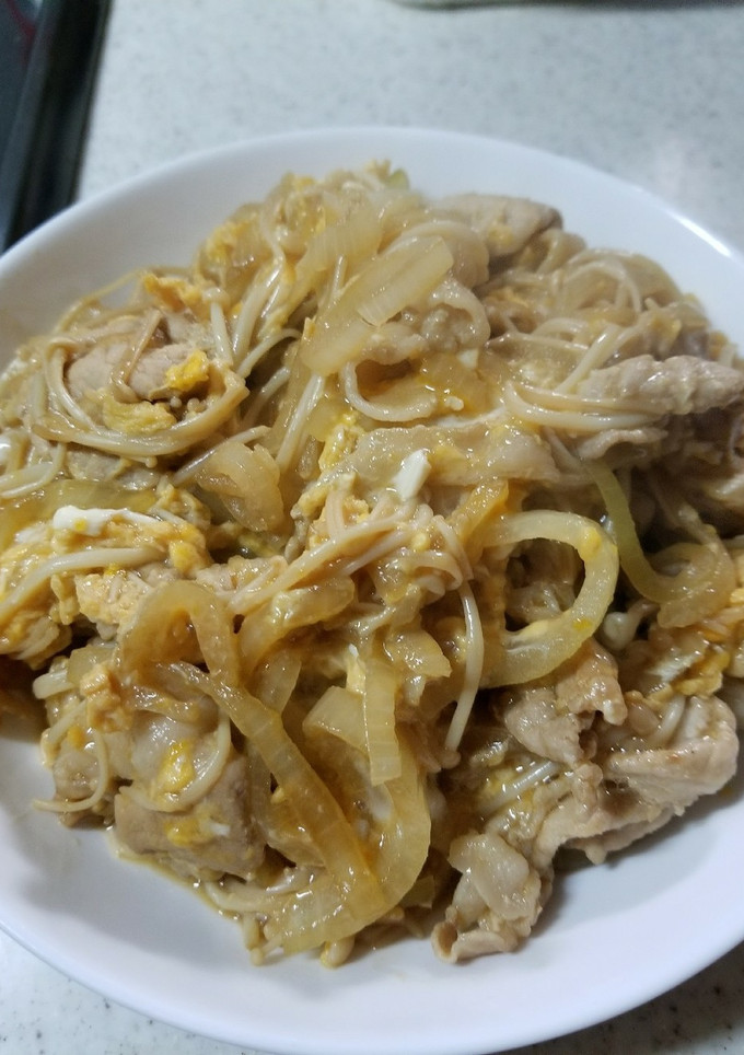 簡単♪えのきと豚バラの玉子とじ-レシピのメイン写真