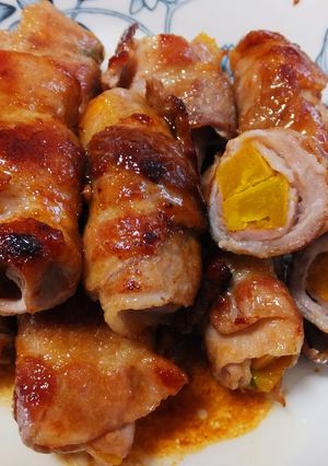 豚肉のかぼちゃ巻き-レシピのメイン写真