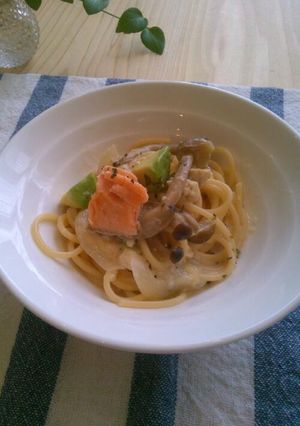 きのことサーモンのクリームパスタ-レシピのメイン写真