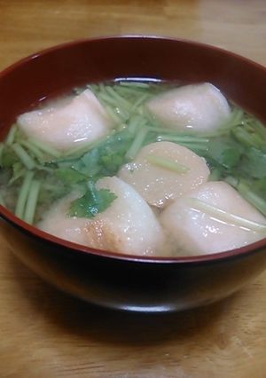 麩と三つ葉の味噌汁-レシピのメイン写真