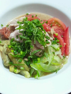 プリプリ豚しゃぶの梅ゴマ冷やしうどん-レシピのメイン写真