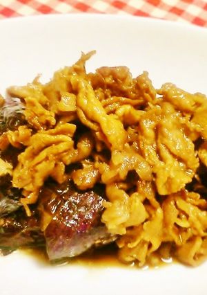 夏バテに！しっかり味の豚肉となすの炒め煮-レシピのメイン写真