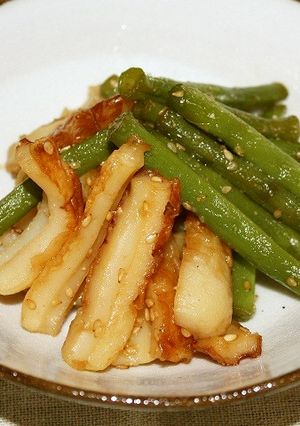 竹輪と鞘いんげんで冷麦のお供-レシピのメイン写真