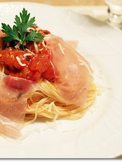 生ハムとバジルトマトの冷製パスタ-レシピのメイン写真