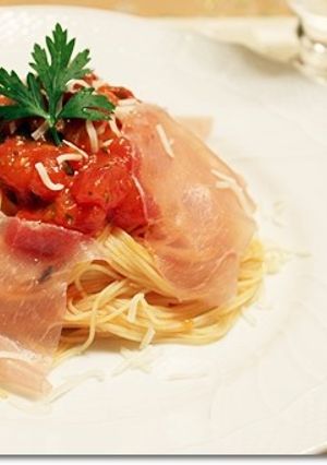 生ハムとバジルトマトの冷製パスタ-レシピのメイン写真