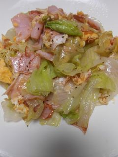 簡単・レタスとハムと卵炒め-レシピのメイン写真