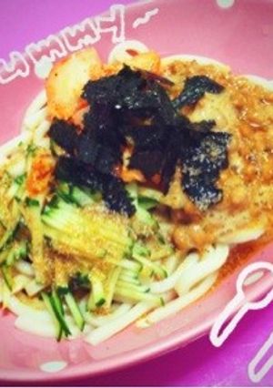 韓国風♪納豆キムチ冷うどん☆-レシピのメイン写真