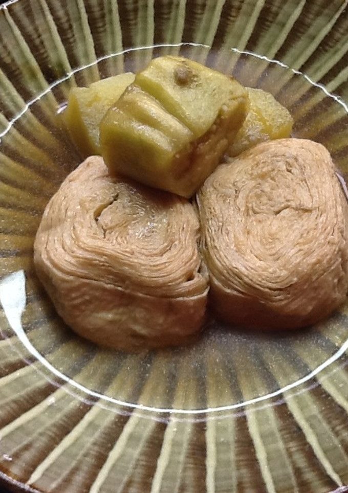 揚げ巻き湯葉と茄子の煮物-レシピのメイン写真
