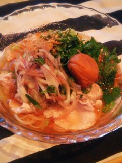 梅薫るシャキシャキ豚しゃぶ素麺-レシピのメイン写真
