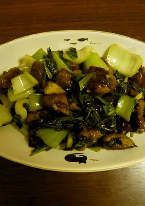 レバーとチンゲン菜の炒め物-レシピのメイン写真