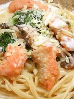 サーモンと小松菜のクリームパスタ-レシピのメイン写真
