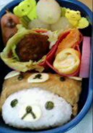 キャラ弁～いなりリラックマかぶっちゃった-レシピのメイン写真