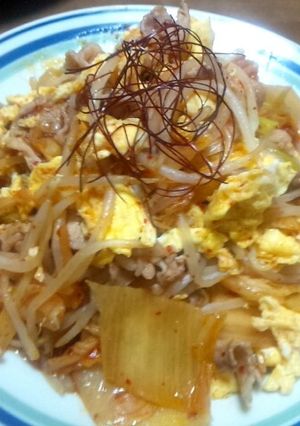 俺流！ご飯がススム豚キムチの玉子炒め-レシピのメイン写真
