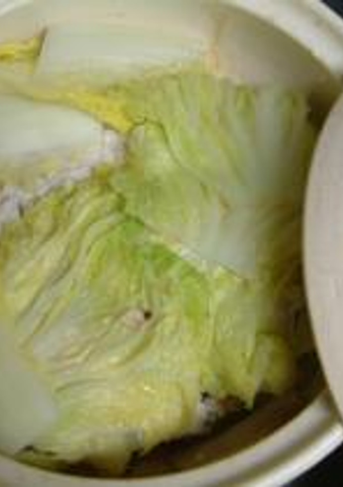 土鍋で白菜と鶏ひきの重ね蒸し-レシピのメイン写真
