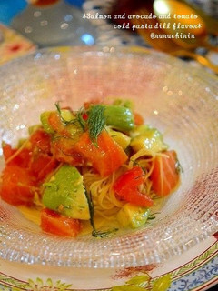 ✿アボトマサーモンの冷製パスタディル風味-レシピのメイン写真