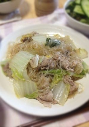 簡単＊白菜と春雨の豚肉炒め-レシピのメイン写真