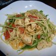 鶏ハムと水菜のトマトスパ
