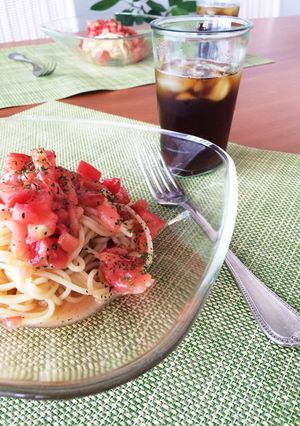 夏はトマトの冷製パスタ-レシピのメイン写真