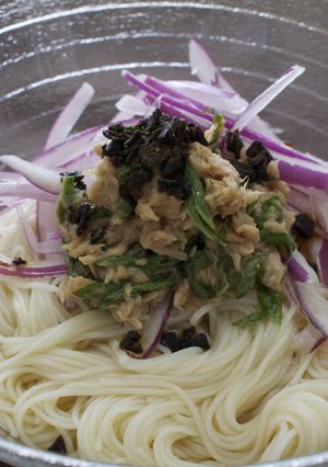塩糀昆布のツナと梅ドレそうめん-レシピのメイン写真