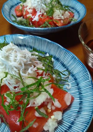 酢たまねぎでトマトしらすサラダ-レシピのメイン写真