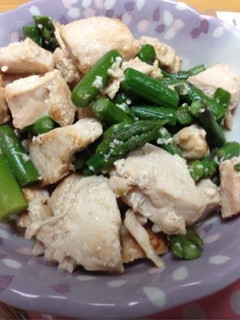 胸肉とアスパラの塩麹炒め-レシピのメイン写真