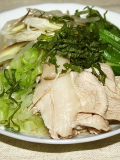 豚しゃぶサラダにめんつゆをかけよう-レシピのメイン写真