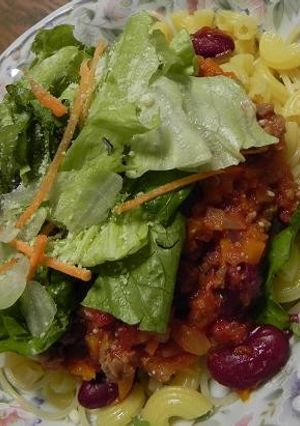 豆たっぷり★ミートソースサラダスパゲティ-レシピのメイン写真
