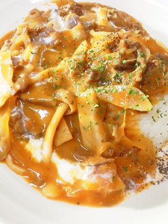 即席簡単!野菜たっぷりビーフストロガノフ-レシピのメイン写真