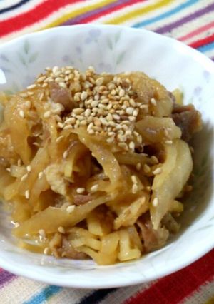 簡単材料少なく大根と油揚げと豚肉の炒め煮-レシピのメイン写真