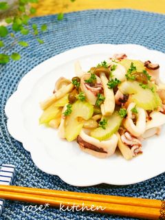 いかとセロリ炒め✿ガーリックバター醤油-レシピのメイン写真