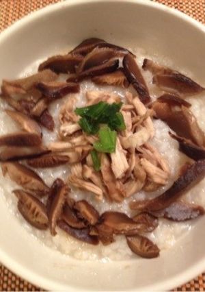 鶏肉と干椎茸のお粥-レシピのメイン写真