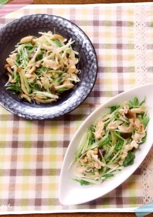 シャキシャキ☆水菜と豚の塩マヨ炒め-レシピのメイン写真