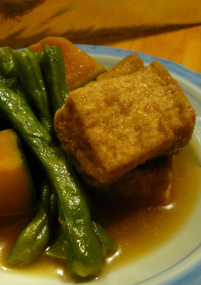 厚揚げとかぼちゃとインゲンの田舎風煮物-レシピのメイン写真