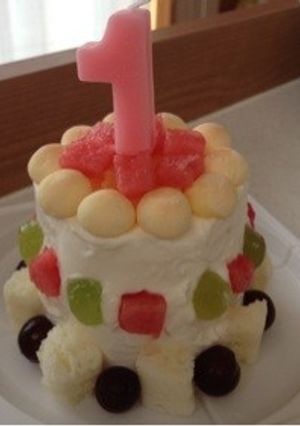 苺のない季節に！1歳の誕生日ケーキ♡-レシピのメイン写真