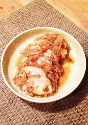 鶏むね肉ロール〜和風玉ねぎソース〜-レシピのメイン写真