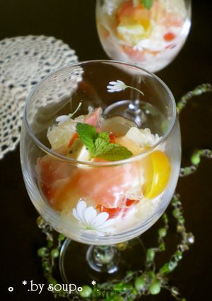 **サーモンの爽やか桃ジュレサラダ**-レシピのメイン写真