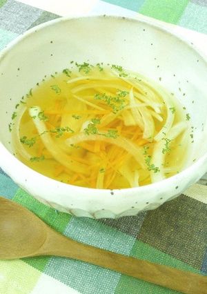 千切り野菜のコンソメスープ-レシピのメイン写真