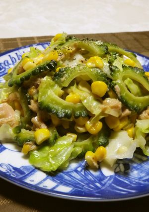 ゴーヤとキャベツのツナチーズ炒め-レシピのメイン写真