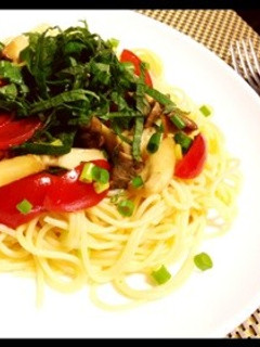 柚子胡椒香るエリンギとトマトの冷製パスタ-レシピのメイン写真