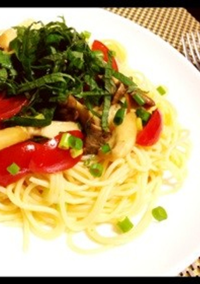 柚子胡椒香るエリンギとトマトの冷製パスタ-レシピのメイン写真