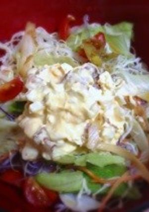 卵サラダうどん-レシピのメイン写真