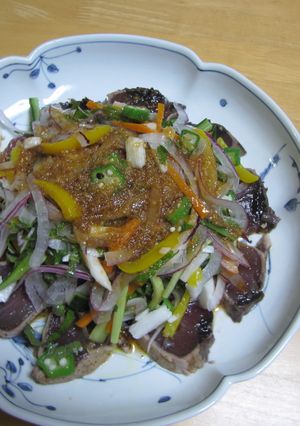 夏野菜とかつおのスタミナサラダ-レシピのメイン写真