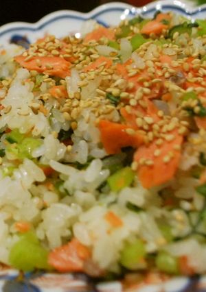 レンジで簡単♪　野沢菜（青菜）で菜飯-レシピのメイン写真