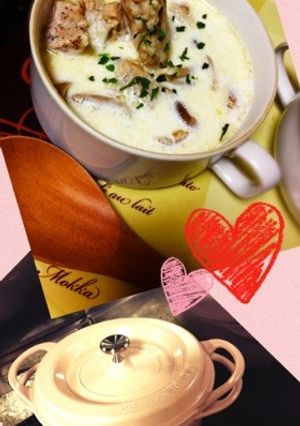 バーミキュラ鍋で！きのこのクリームスープ-レシピのメイン写真