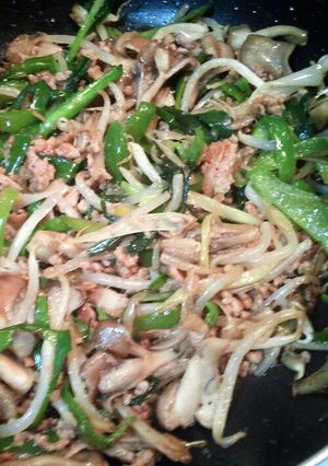 冷蔵庫整理！挽き肉野菜たっぷりピリ辛炒め-レシピのメイン写真