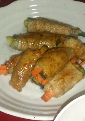 カボチャ＆にんじん肉巻き＼(^^)／-レシピのメイン写真