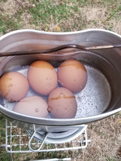 飯盒(はんごう)でゆで卵-レシピのメイン写真