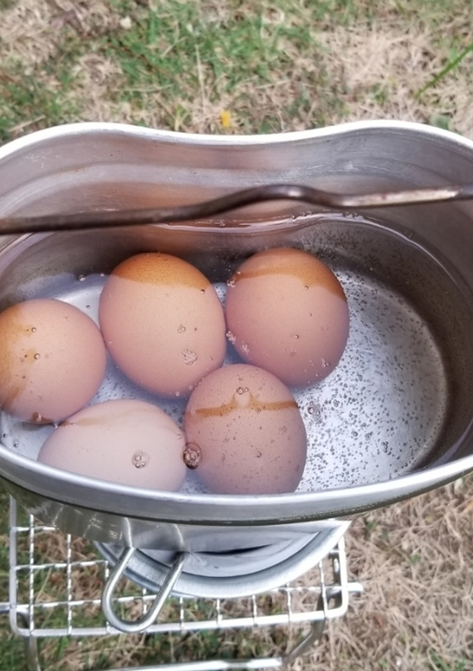 飯盒（はんごう）でゆで卵-レシピのメイン写真