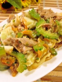 ゴーヤ入り野菜と豚肉の味噌炒め-レシピのメイン写真